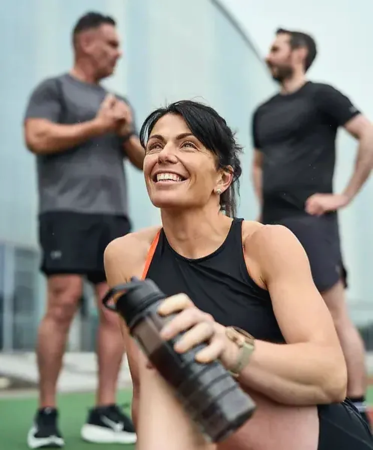 A member training in the gym